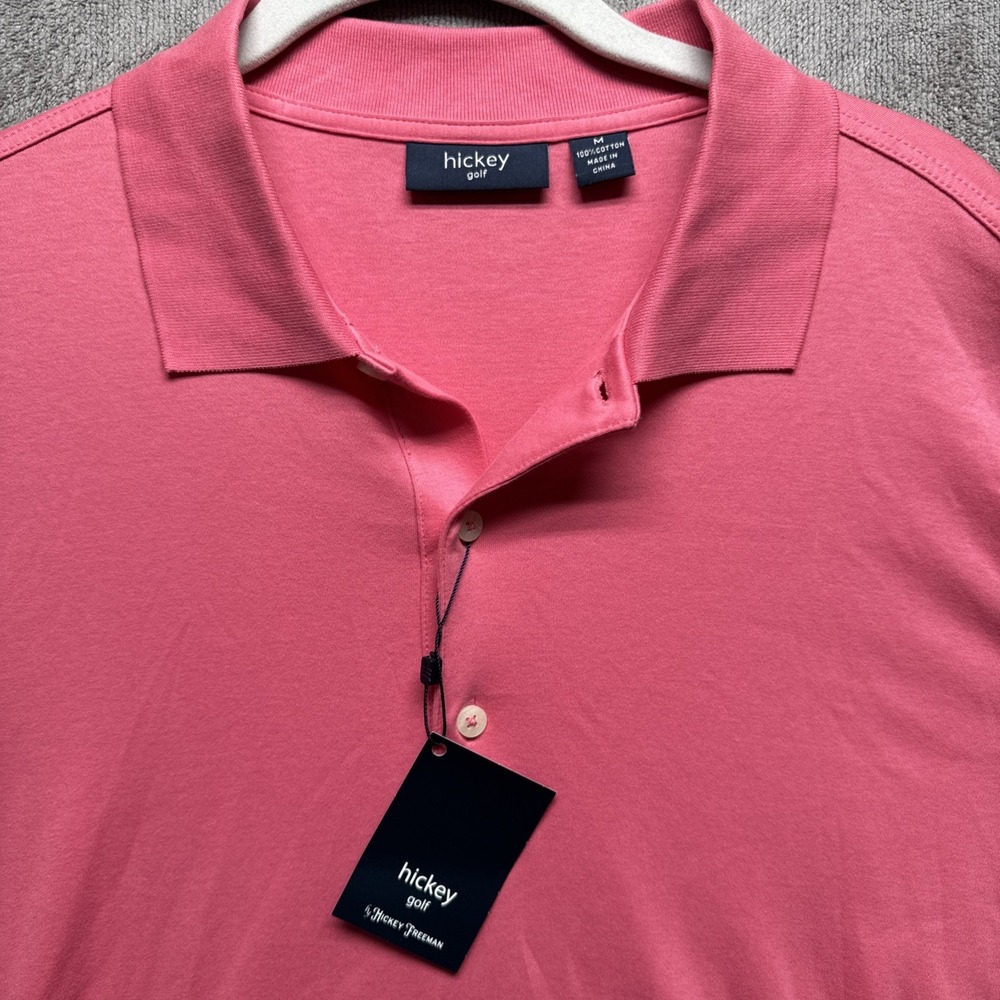 Hickey Freeman Men's Red Golf Polo Shirt Medium NWT Performance Stretch Luxe